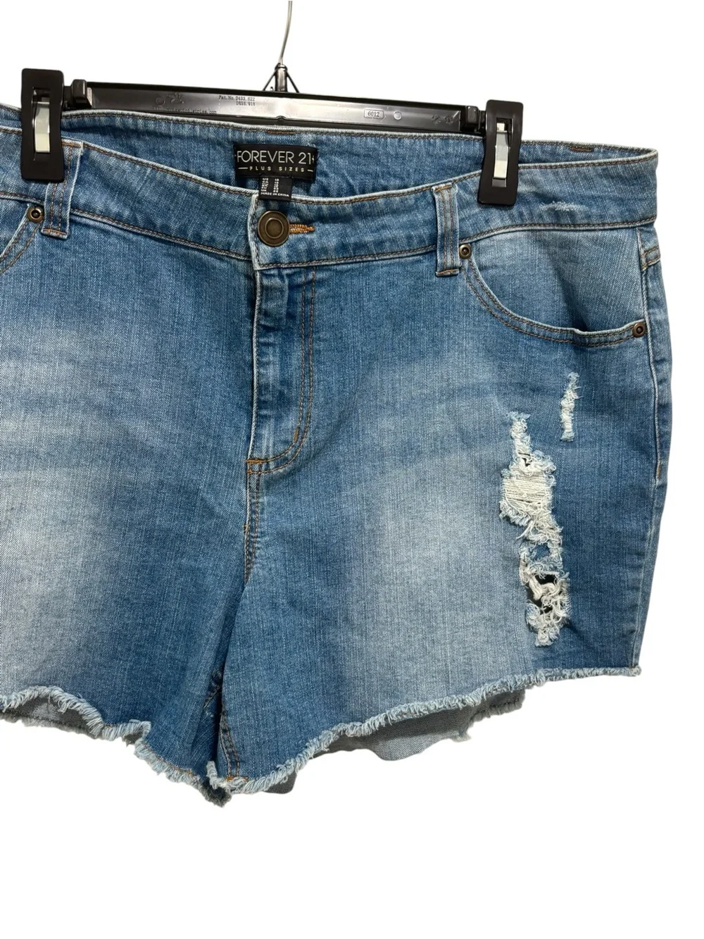 Forever 21 Light Blue Distressed Denim Cutoff Shorts